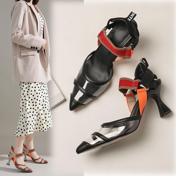 sandals 2021 spring and summer star pointed fairy style high heel leather color matching cool shoes, Black
sandals 2021 spring and summer star pointed fairy style high heel leather color matching cool shoes, Black