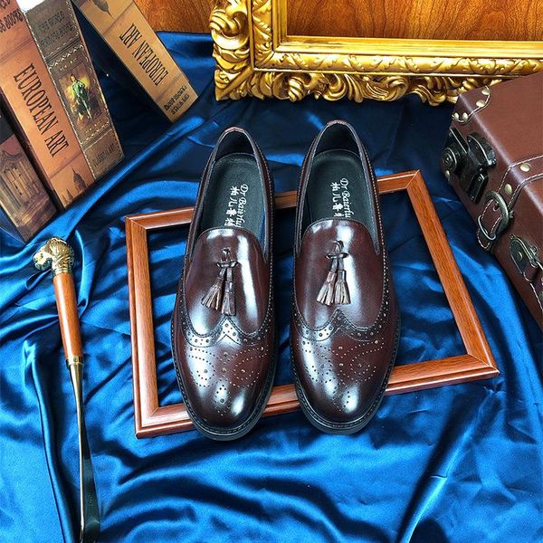 dress shoes italian designer genuine leather men's tassel loafers luxury 2021 autumn fashion gentleman wedding party men casual, Black
dress shoes italian designer genuine leather men's tassel loafers luxury 2021 autumn fashion gentleman wedding party men casual, Black
