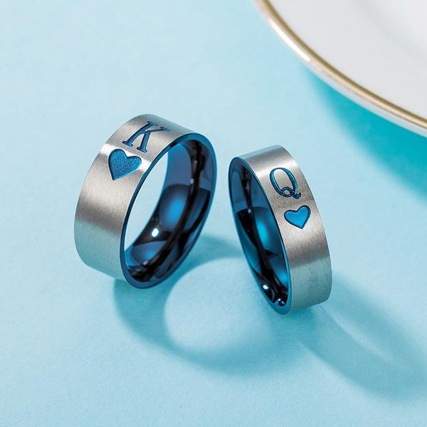 wedding rings blue heat couple ring womens stainless steel playing cards k q simple gifts for women mens accessories wholesale, Slivery;golden
wedding rings blue heat couple ring womens stainless steel playing cards k q simple gifts for women mens accessories wholesale, Slivery;golden
