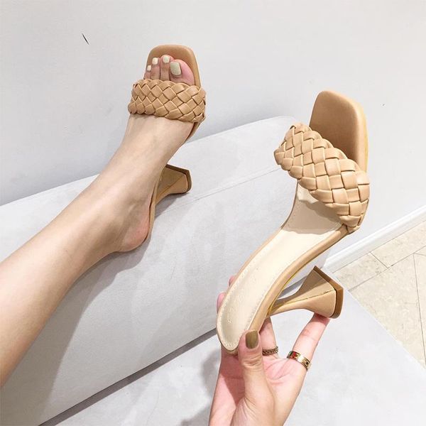 women's square toe slippers ladies gladiator party slides woman weave mid heels female ankle straps shoes women leather pumps, Black
women's square toe slippers ladies gladiator party slides woman weave mid heels female ankle straps shoes women leather pumps, Black