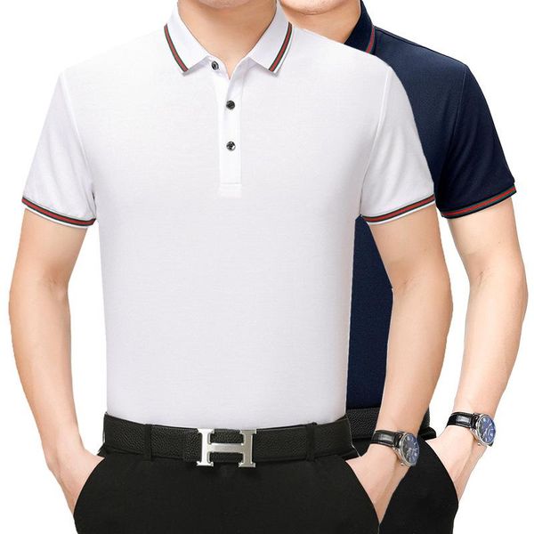 men's polos 2021 short sleeve t-shirt summer wear mulberry silk young and middle-aged shirt father's white top, White;black
men's polos 2021 short sleeve t-shirt summer wear mulberry silk young and middle-aged shirt father's white top, White;black