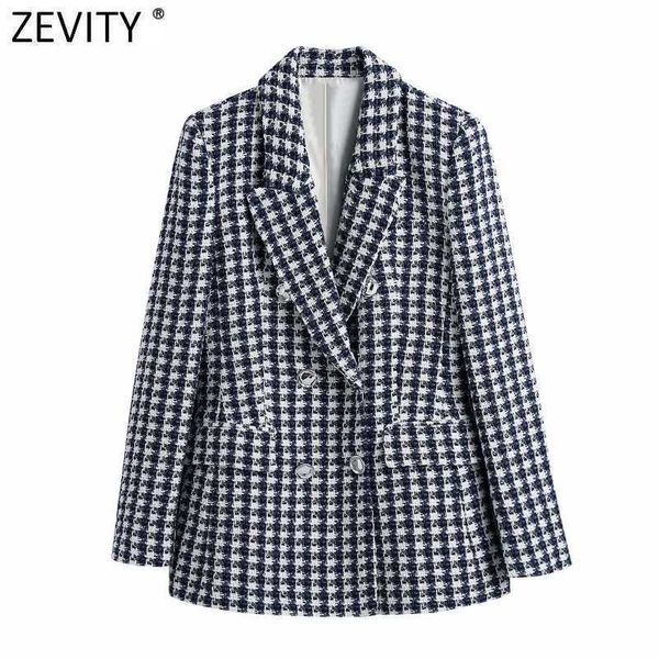 zevity women england style houndstooth slim tweed woolen blazer coat female vintage long sleeve outerwear chic suits ct697 210603, White;black
zevity women england style houndstooth slim tweed woolen blazer coat female vintage long sleeve outerwear chic suits ct697 210603, White;black
