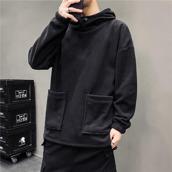 men's hoodies & sweatshirts hooded sweatshirt jacket 2021 autumn winter fleece korean style thickened loose men clothing, Black
men's hoodies & sweatshirts hooded sweatshirt jacket 2021 autumn winter fleece korean style thickened loose men clothing, Black