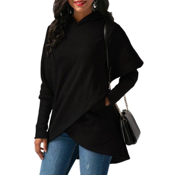 autumn and winter women's loose hooded irregular solid color long-sleeved sweatshirt women sudadera mujer wn* hoodies & sweatshirts, Black
autumn and winter women's loose hooded irregular solid color long-sleeved sweatshirt women sudadera mujer wn* hoodies & sweatshirts, Black