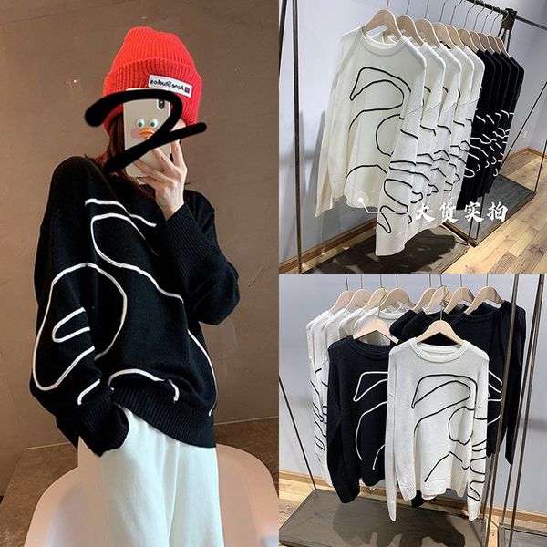 design sense swan figure lines wear knitwear outside the new loose lazy foreign style sweater in autumn 2020 for women, White
design sense swan figure lines wear knitwear outside the new loose lazy foreign style sweater in autumn 2020 for women, White