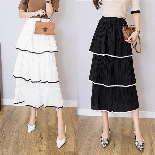 summer arrival elastic high waist slim chiffon skirt casual simple white all-matc women a-line long skirts, Black
summer arrival elastic high waist slim chiffon skirt casual simple white all-matc women a-line long skirts, Black