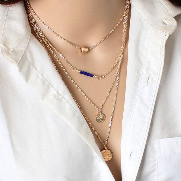 pendant necklaces summer simple fashion alloy necklace multi-layer chain tree of life high-end love round metal women's jewelry, Silver
pendant necklaces summer simple fashion alloy necklace multi-layer chain tree of life high-end love round metal women's jewelry, Silver
