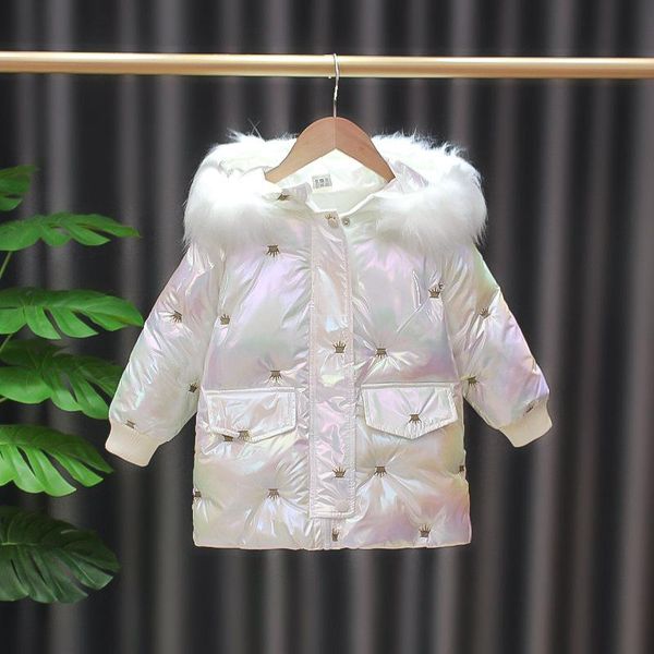down coat children's padded jacket for baby girls warm winter clothes embroidered crown white colorful no clean hooded cotton coats, Blue;gray
down coat children's padded jacket for baby girls warm winter clothes embroidered crown white colorful no clean hooded cotton coats, Blue;gray