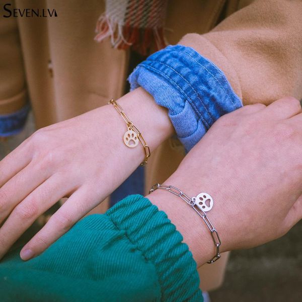 charm bracelets cute footprint stainless steel bracelet for couples titanium adjustable jewelry men and women, Golden;silver
charm bracelets cute footprint stainless steel bracelet for couples titanium adjustable jewelry men and women, Golden;silver