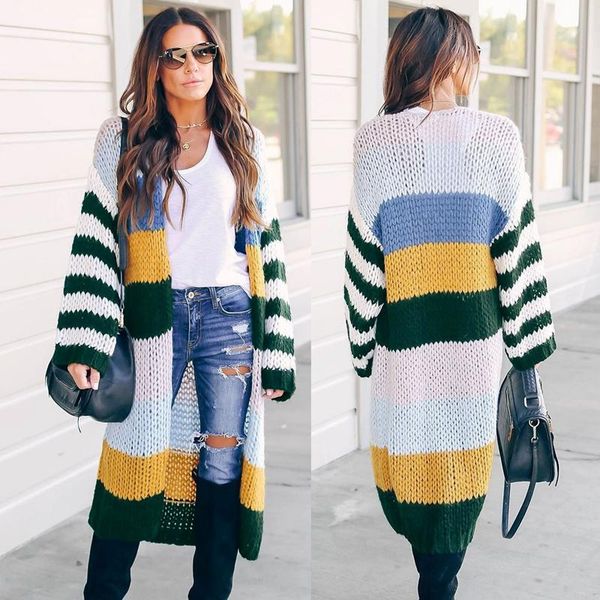 women long sleeve sweaters striped sweater casual cardigan dress winter fall clothes women's jackets, Black;brown
women long sleeve sweaters striped sweater casual cardigan dress winter fall clothes women's jackets, Black;brown