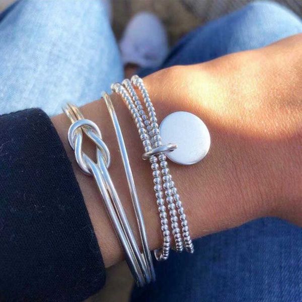 3pcs/set silver color disc charm beads chain bracelets for women fashion metal ball geometric bangle set party costume jewelry q0719, Black
3pcs/set silver color disc charm beads chain bracelets for women fashion metal ball geometric bangle set party costume jewelry q0719, Black