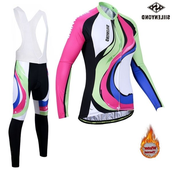 siilenyond winter plush suspender long sleeved cycling clothes women's set equipment pants, Black;red
siilenyond winter plush suspender long sleeved cycling clothes women's set equipment pants, Black;red