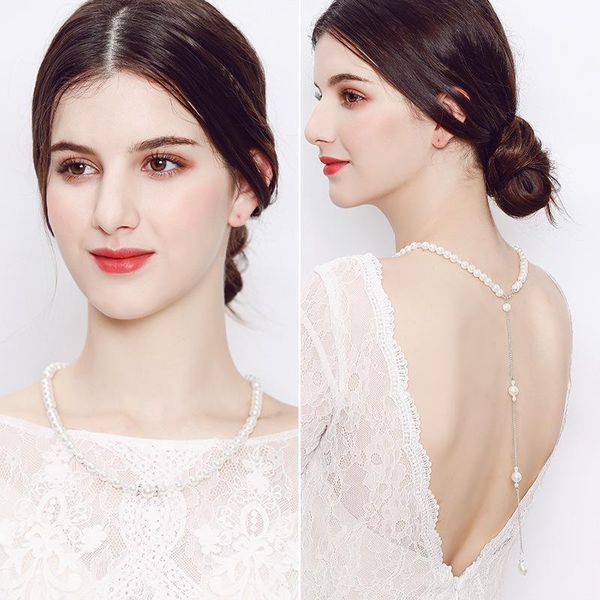 pendant necklaces pearl necklace long tassel bare back chain pendants bride bridesmaid jewelry gift for women party wedding decor, Silver
pendant necklaces pearl necklace long tassel bare back chain pendants bride bridesmaid jewelry gift for women party wedding decor, Silver
