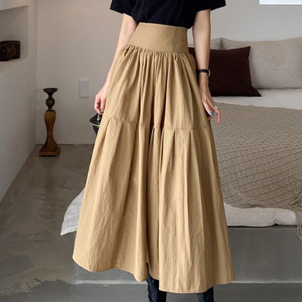 khaki vintage all match casual high waist half-body pleated skirt women fashion spring summer 2f0609 210510, Black
khaki vintage all match casual high waist half-body pleated skirt women fashion spring summer 2f0609 210510, Black