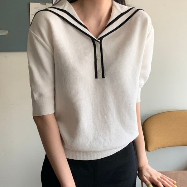 new female sweater women winter pullover knitting overszie short sleeve girls loose sweaters knitted outerwear thin 210420, White;black
new female sweater women winter pullover knitting overszie short sleeve girls loose sweaters knitted outerwear thin 210420, White;black