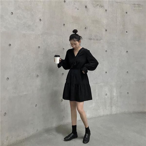spring autumn korean v-neck white dress high waist casual loose long sleeve chiffon cake dresses for women fashion clothing, Black;gray
spring autumn korean v-neck white dress high waist casual loose long sleeve chiffon cake dresses for women fashion clothing, Black;gray