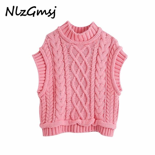women sweet fashion cable knitted cropped vest sweater vintage high neck sleeveless female waistcoat chic 210628, White;black
women sweet fashion cable knitted cropped vest sweater vintage high neck sleeveless female waistcoat chic 210628, White;black
