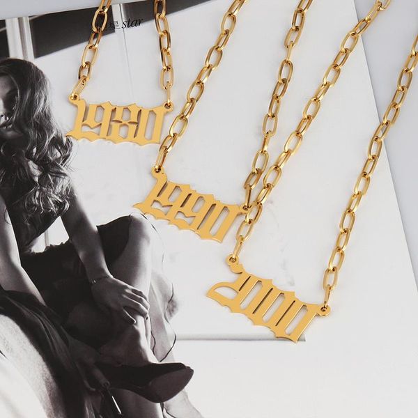 chokers punk stainless steel necklace year number necklaces for women custom 1980 2000 2021 birthday gift charm jewelry, Golden;silver
chokers punk stainless steel necklace year number necklaces for women custom 1980 2000 2021 birthday gift charm jewelry, Golden;silver