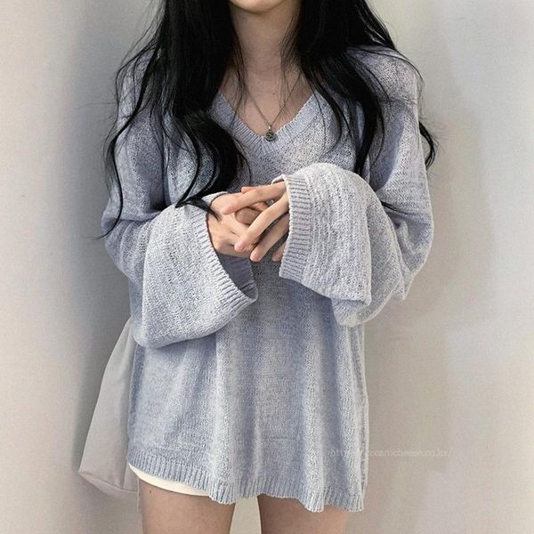 women's sweaters goohojio 2021 oversize v-neck knit pullovers women outwear chic solide color sweater autumn, White;black
women's sweaters goohojio 2021 oversize v-neck knit pullovers women outwear chic solide color sweater autumn, White;black