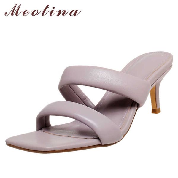 meotina women slippers shoes genuine leather sandals high heel square toe slides thin heel sheep skin ladies footwear summer 41 210608, Black
meotina women slippers shoes genuine leather sandals high heel square toe slides thin heel sheep skin ladies footwear summer 41 210608, Black