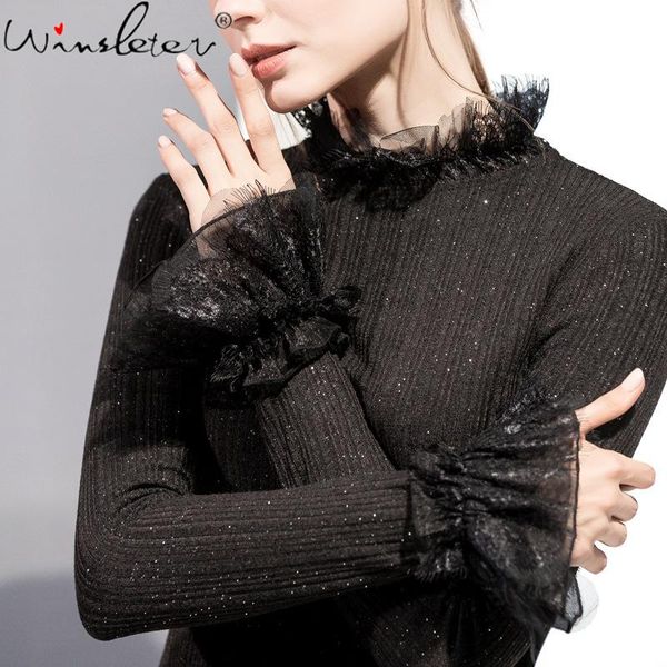 women knitted turtleneck thin sweater pullovers spring autumn 2021 arrival slim fit black plus size knit lace t06408b women's sweaters, White;black
women knitted turtleneck thin sweater pullovers spring autumn 2021 arrival slim fit black plus size knit lace t06408b women's sweaters, White;black