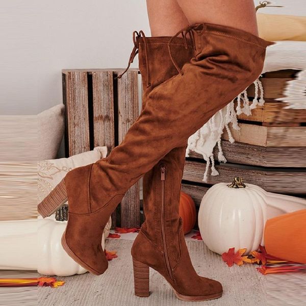 boots women thigh high autumn winter lace up heels platform ladies shoes round toe zipper over the knee long, Black
boots women thigh high autumn winter lace up heels platform ladies shoes round toe zipper over the knee long, Black