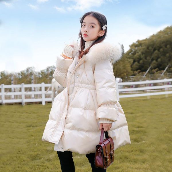 down coat 2021 winter girls white duck real fur collar padded jacket, Blue;gray
down coat 2021 winter girls white duck real fur collar padded jacket, Blue;gray