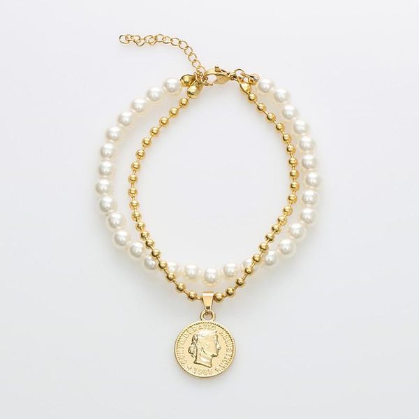 charm bracelets fashion 2 layers pearls pendants bracelet for women gold metal beads chain round design jewelry gift c, Golden;silver
charm bracelets fashion 2 layers pearls pendants bracelet for women gold metal beads chain round design jewelry gift c, Golden;silver