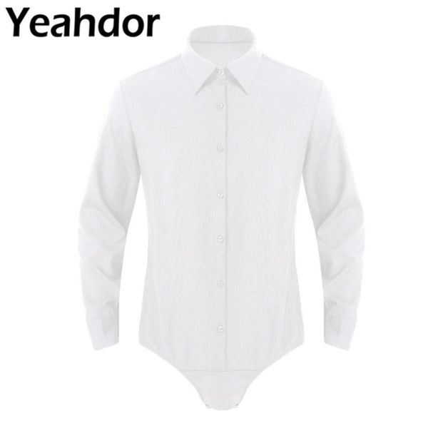 mens casual shirts long sleeves button down solid color bodysuit shirt man business male gay one-piece men's, White;black
mens casual shirts long sleeves button down solid color bodysuit shirt man business male gay one-piece men's, White;black