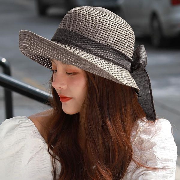 wide brim hats 2021 summer hoilday french big bow anti-uv sun hat women ladies hepburn style elegant beach protection cap, Blue;gray
wide brim hats 2021 summer hoilday french big bow anti-uv sun hat women ladies hepburn style elegant beach protection cap, Blue;gray
