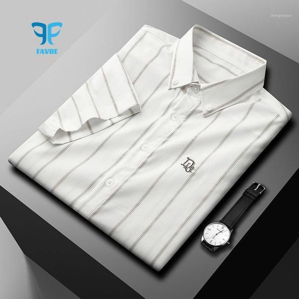 men's dress shirts favre men shirt embroidery stripe office social business collared short sleeve white clothes, White;black
men's dress shirts favre men shirt embroidery stripe office social business collared short sleeve white clothes, White;black
