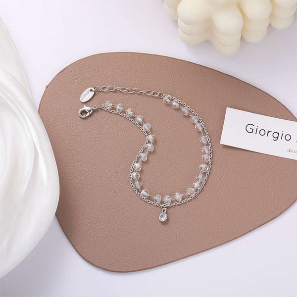 simple natural double layer white crystal bracelet for women, Black
simple natural double layer white crystal bracelet for women, Black