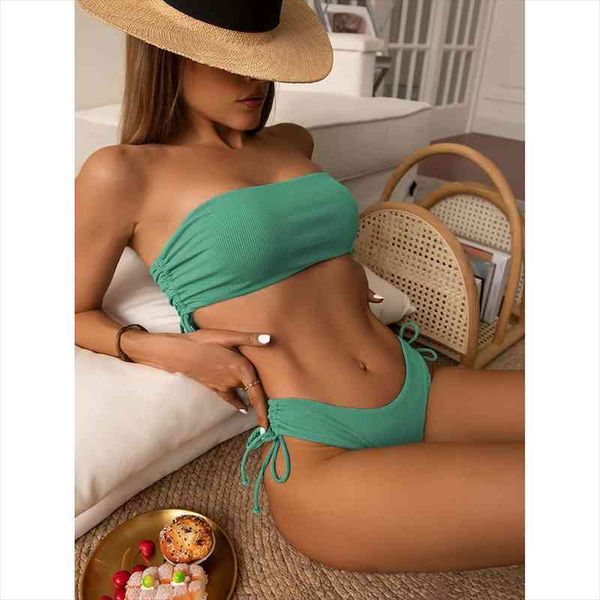 bikini 2022 woman bandeau swimsuit female swimwear women high waist bikinis set two pieces swim beachwear for bathing suit, White;black
bikini 2022 woman bandeau swimsuit female swimwear women high waist bikinis set two pieces swim beachwear for bathing suit, White;black