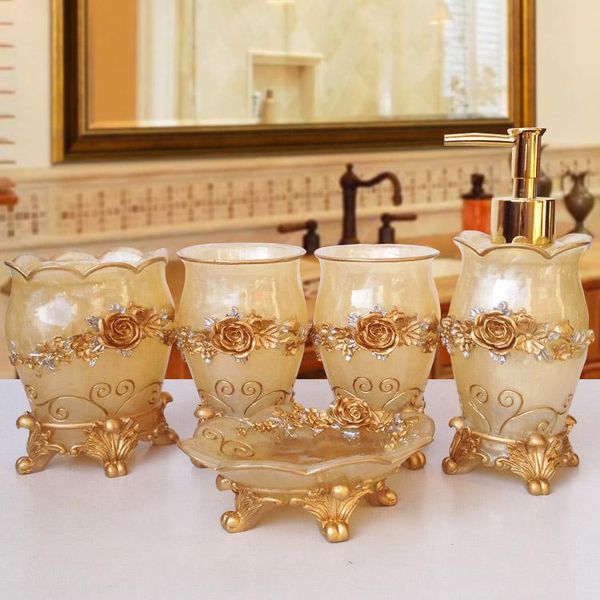 bath accessory set european-style 5pcs bathroom supplies gifts creative resin washing toothbrush holder soap dispenser dish
bath accessory set european-style 5pcs bathroom supplies gifts creative resin washing toothbrush holder soap dispenser dish