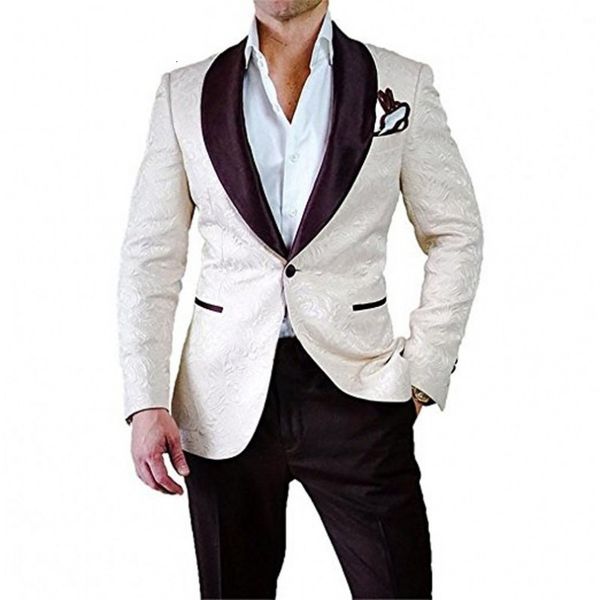 men's suits & blazers est men beige pattern and brown groom tuxedos shawl satin lapel groomsmen wedding man 2 pieces ( jacket+pant, White;black
men's suits & blazers est men beige pattern and brown groom tuxedos shawl satin lapel groomsmen wedding man 2 pieces ( jacket+pant, White;black
