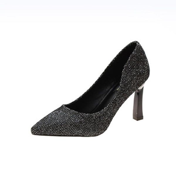 dress shoes 2021 spring women's casual high heels wild comfortable shallow mouth sequin pointed toe thin korean version, Black
dress shoes 2021 spring women's casual high heels wild comfortable shallow mouth sequin pointed toe thin korean version, Black