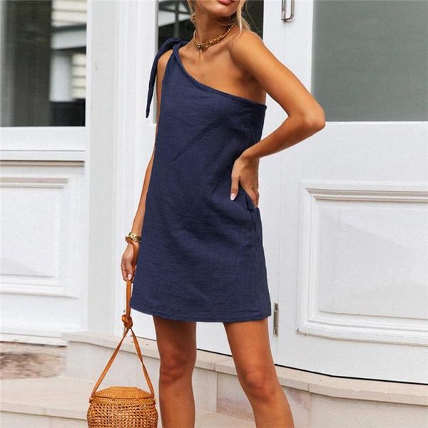 casual dresses women oblique shoulder lace up dress elegant holiday beach sleeveless pocket one ladies fashion vestidos, Black;gray
casual dresses women oblique shoulder lace up dress elegant holiday beach sleeveless pocket one ladies fashion vestidos, Black;gray