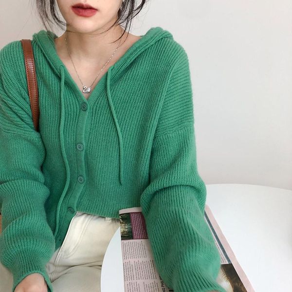 women's sweaters women knitted hooded cardigan jacket 2021 autumn single-breasted warm basic knitwear pullovers female solid ladies top, White;black
women's sweaters women knitted hooded cardigan jacket 2021 autumn single-breasted warm basic knitwear pullovers female solid ladies top, White;black
