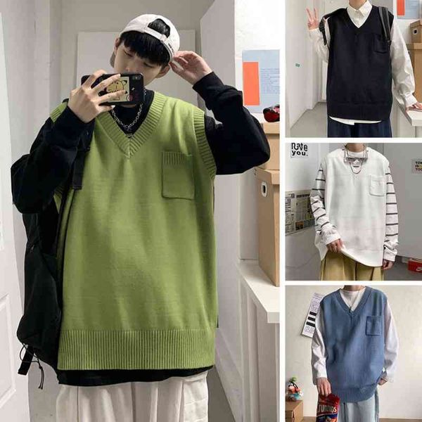 men's sweaters spring vest fashion casual v-neck knitted pullover men streetwear korean loose mens clothes -2xl td4l, White;black
men's sweaters spring vest fashion casual v-neck knitted pullover men streetwear korean loose mens clothes -2xl td4l, White;black