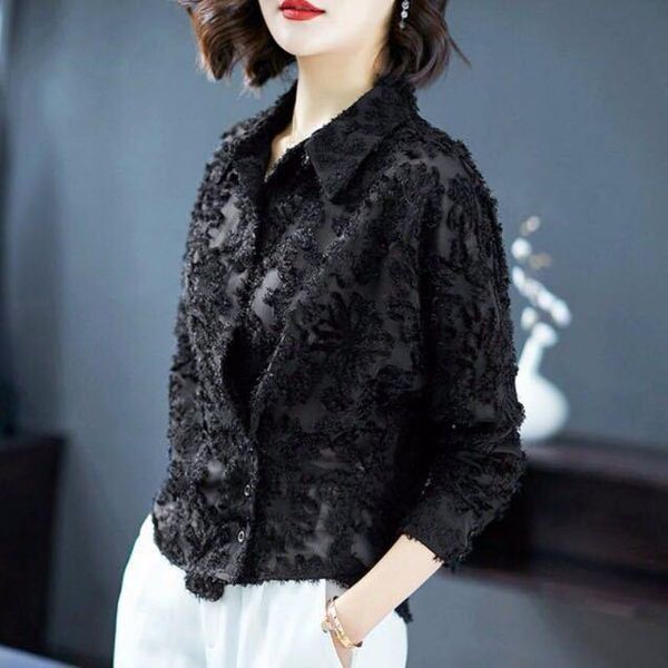 women's blouses & shirts women 2021 spring autumn chiffon lace feminine long sleeved female buttons blouse plus size 6xl z102, White
women's blouses & shirts women 2021 spring autumn chiffon lace feminine long sleeved female buttons blouse plus size 6xl z102, White