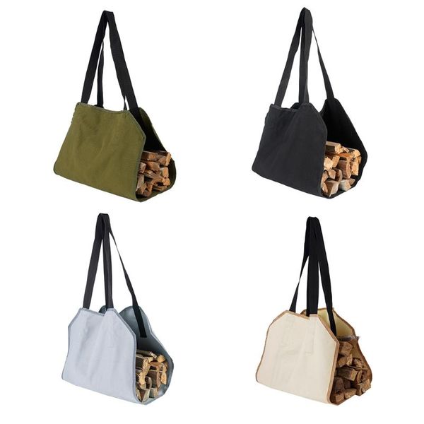 storage bags 100*50cm firewood carrier bag high-quality canvas portable log holder adjustable large capacity wood carrying outdoor 1pcs