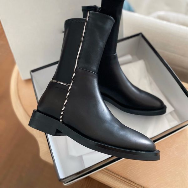 design zip cool mnotorcycle girl flat boots casual classic sell chains fashion designer boot new thick bottom luxury leather woman goddess h, Black
design zip cool mnotorcycle girl flat boots casual classic sell chains fashion designer boot new thick bottom luxury leather woman goddess h, Black