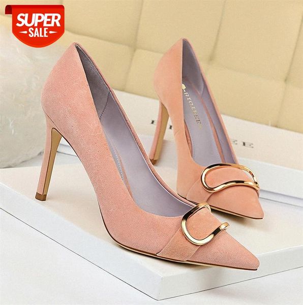 825-13 european beauty shoes stiletto high-heeled suede shallow mouth pointy nightclub slim metal belt buckle single #rt9j
825-13 european beauty shoes stiletto high-heeled suede shallow mouth pointy nightclub slim metal belt buckle single #rt9j