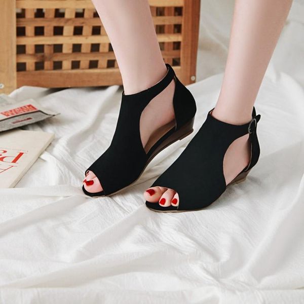 plus size 11-15 wedges shoes for women sandals woman ladies summer the fish mouth small slope heel belt buckle h, Black
plus size 11-15 wedges shoes for women sandals woman ladies summer the fish mouth small slope heel belt buckle h, Black