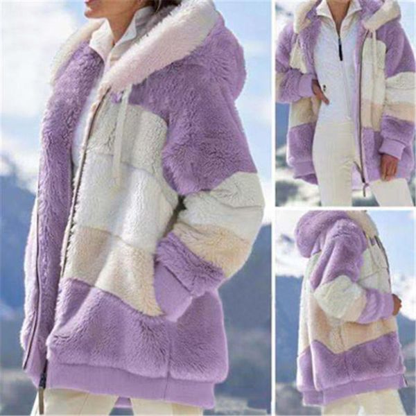 womens wool blends jackets fashion trend long sleeve cardgian zipper hooded outerwears female spring winter casual loose plush short coats, Black
womens wool blends jackets fashion trend long sleeve cardgian zipper hooded outerwears female spring winter casual loose plush short coats, Black
