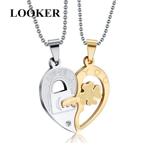 pendant necklaces looker men's women's lover couple i love you stainless steel rhinestone heart shape key choker chain necklace, Silver
pendant necklaces looker men's women's lover couple i love you stainless steel rhinestone heart shape key choker chain necklace, Silver