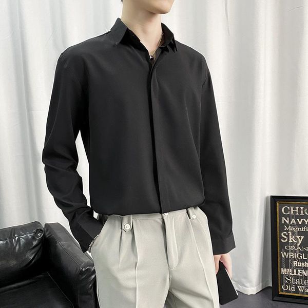 men's dress shirts men black white long sleeve fashion solid color casual office clothes comfortable loose business social non-iron, White;black
men's dress shirts men black white long sleeve fashion solid color casual office clothes comfortable loose business social non-iron, White;black