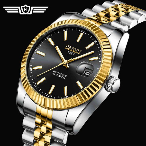 haiqin men watches 2021 luxury sports automatic gentlemen business gold mechanical 38mm tours, Slivery;brown
haiqin men watches 2021 luxury sports automatic gentlemen business gold mechanical 38mm tours, Slivery;brown