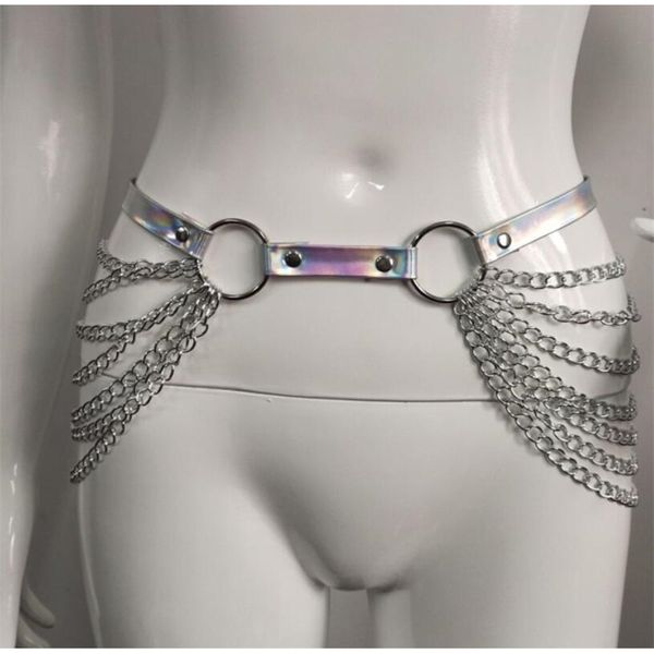 boyswe black leather belt goth chain skirt punk style strap waist body harness raver dance jewelry, Silver
boyswe black leather belt goth chain skirt punk style strap waist body harness raver dance jewelry, Silver