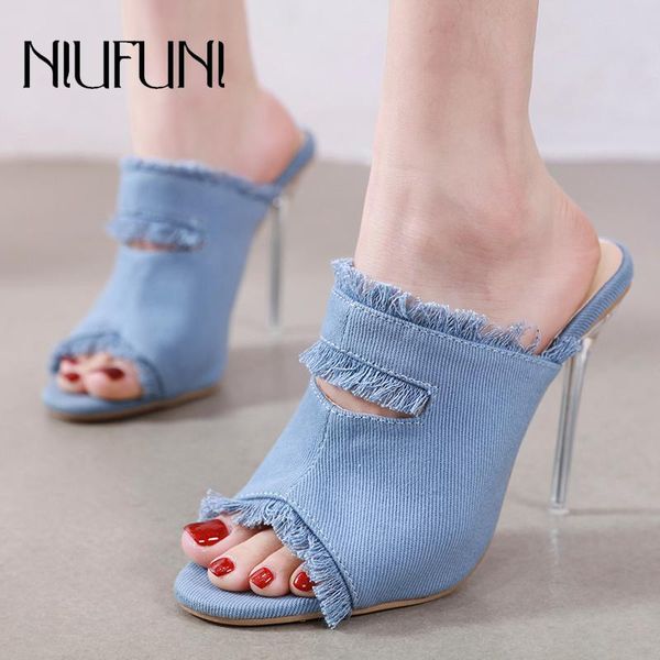 slippers fashion transparent crystal denim women's stiletto high heels 2021 summer shallow casual sandals ladies shoes, Black
slippers fashion transparent crystal denim women's stiletto high heels 2021 summer shallow casual sandals ladies shoes, Black